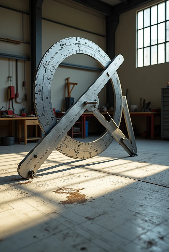 Protractor ruler with angle finder that are long 10 metres and are joined by joints