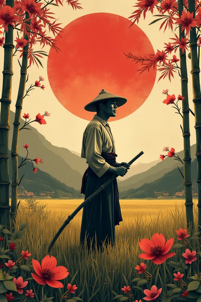 japanese colonial era in the philippines poster with symbolic elements