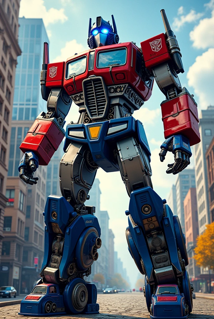 Image of a transformers transforming to Benjamin Franklin