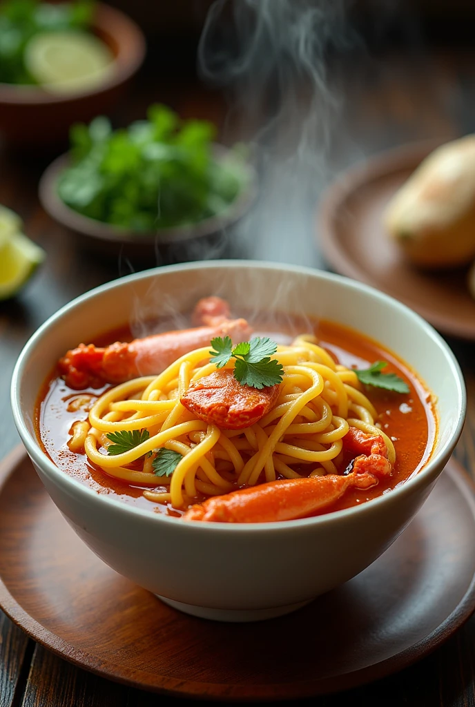 crab noodle soup design