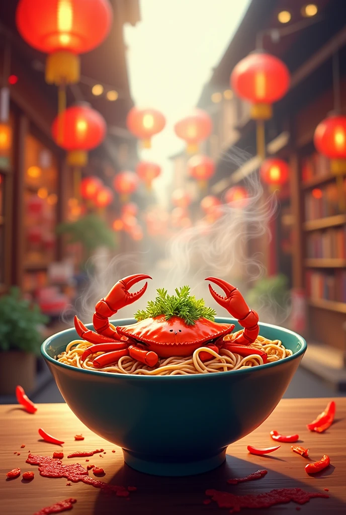 crab noodle soup graphic design