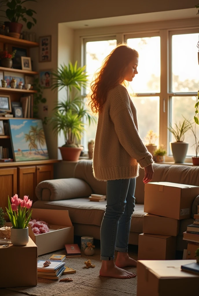 woman moving form home 