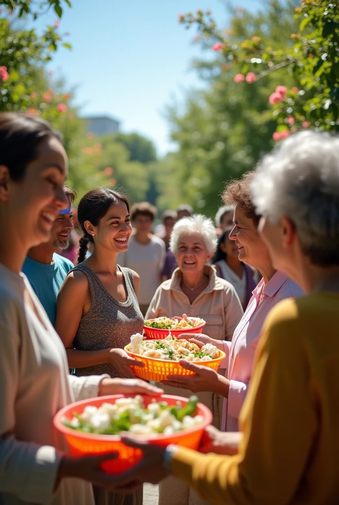 helping to poor people with food like real people and emotional 