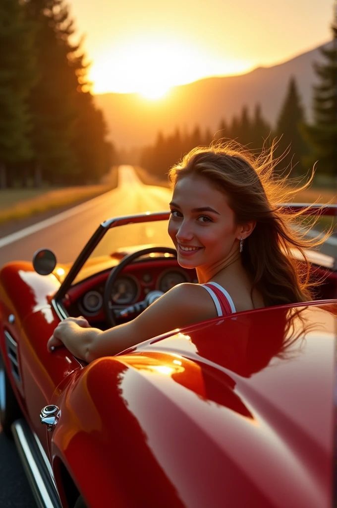 Girl in a sports car