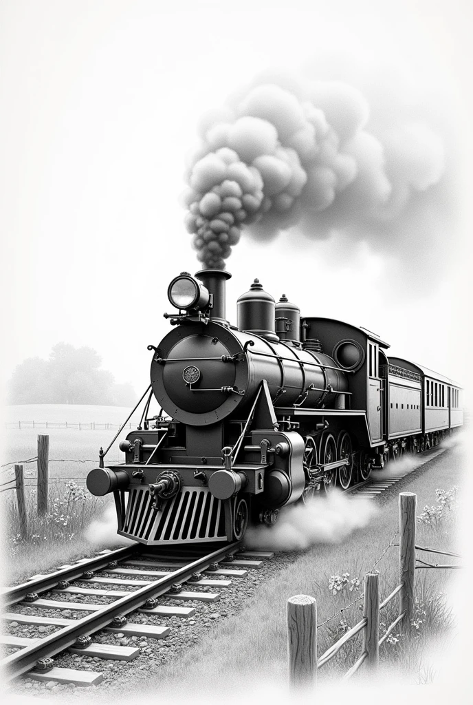 Make an sketch of train pencil sketch