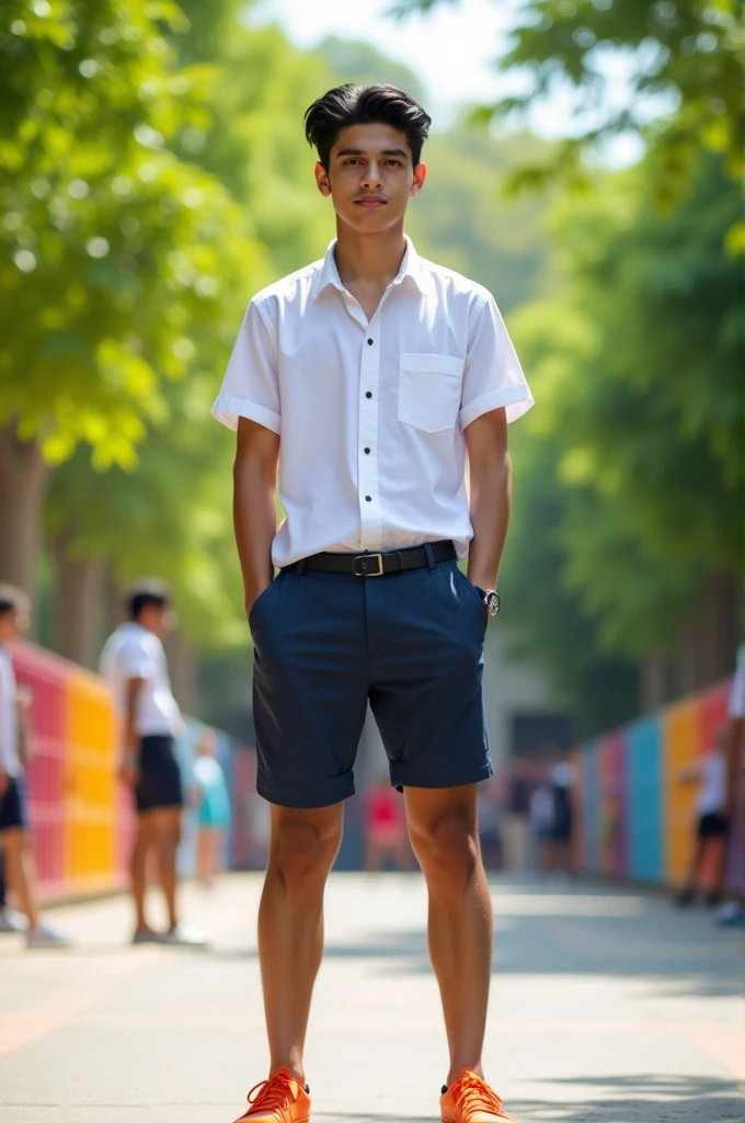 Men&#39;s short、１５age、high school student、tall、Black Hair