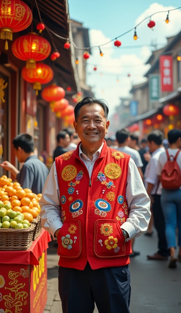 Image of Mr. Tu selling lottery tickets to everyone