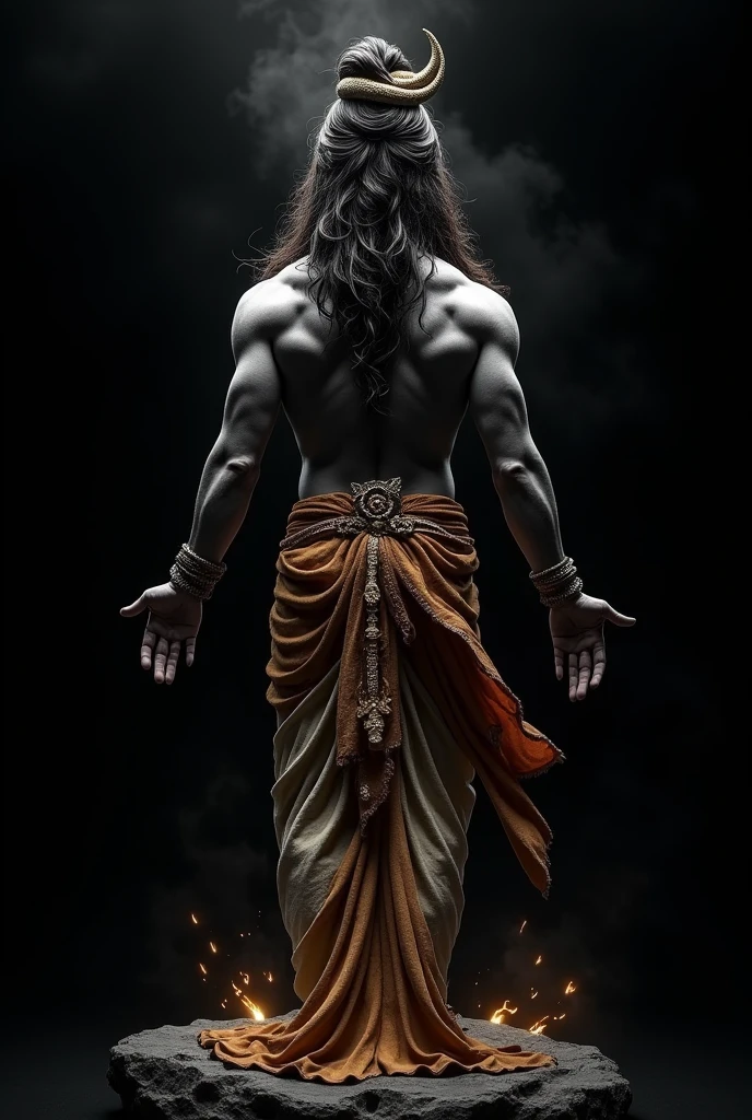 Lord shiva back pose with black background 4k images