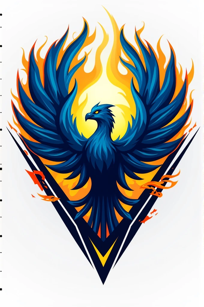 Create me a Valorant team logo, "Reborn" with blue and yellow colors