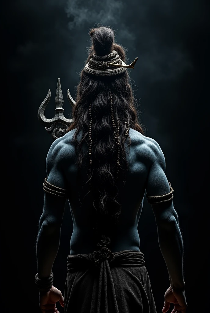 Lord shiva back pose with black background 4k images