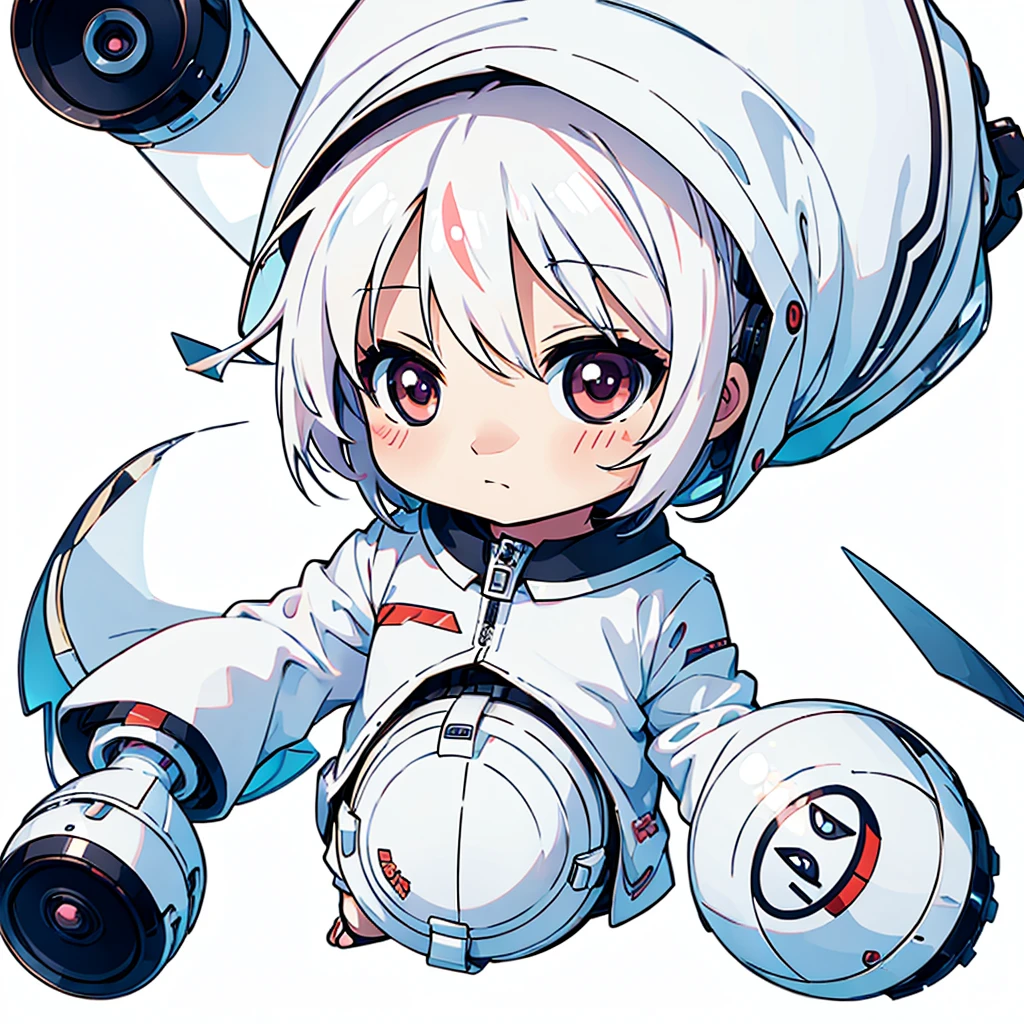 (White background),(Chibi Character:1.4) Third class、solo,full ボディ