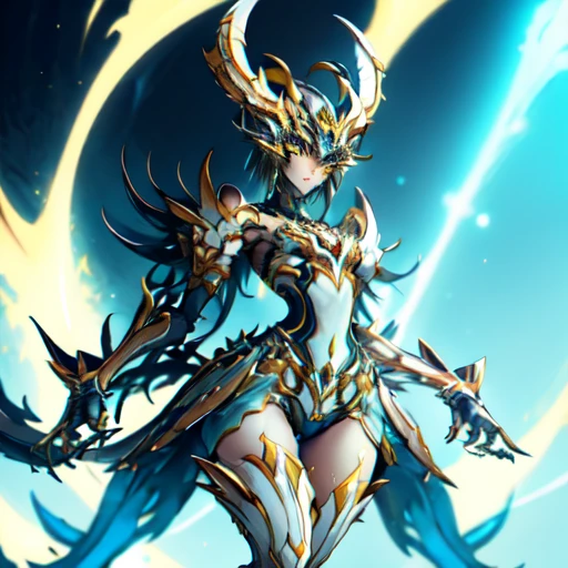 WARFRAME,  Beautiful Art Style, 1girl, young woman, looking at viewer, telegenic, jewish temple, legs up, greek costume, blaziken, blue iris, yellow sclera, neck tuft, chest tuft, crotch, scuted arms, talons, talon hands, talon feet, tail feathers,  