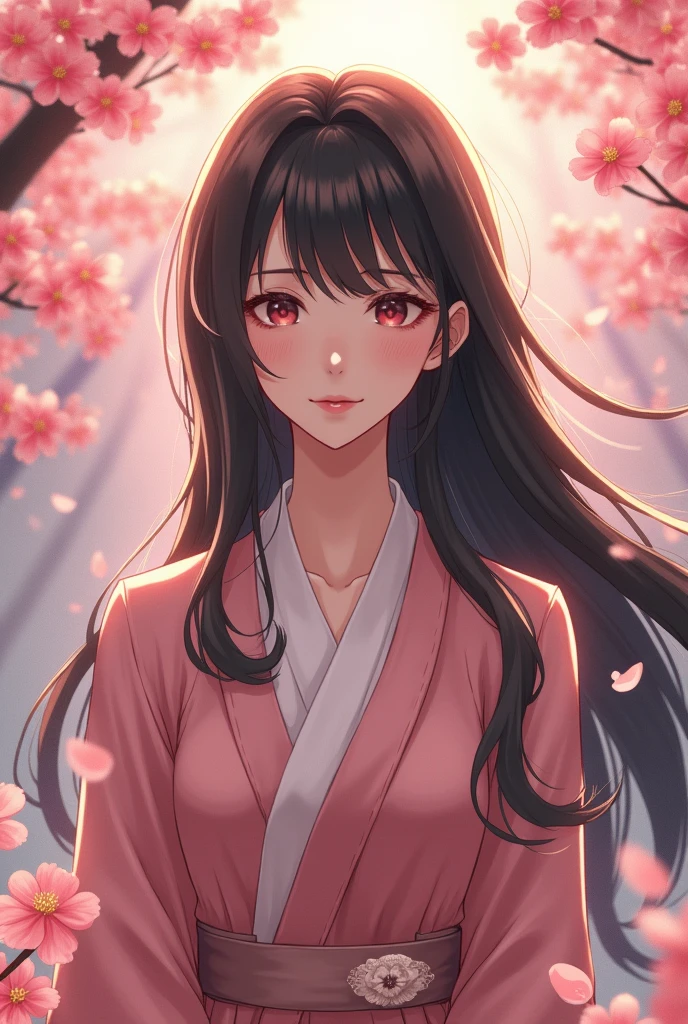 Anime style naked Japanese woman without clothes