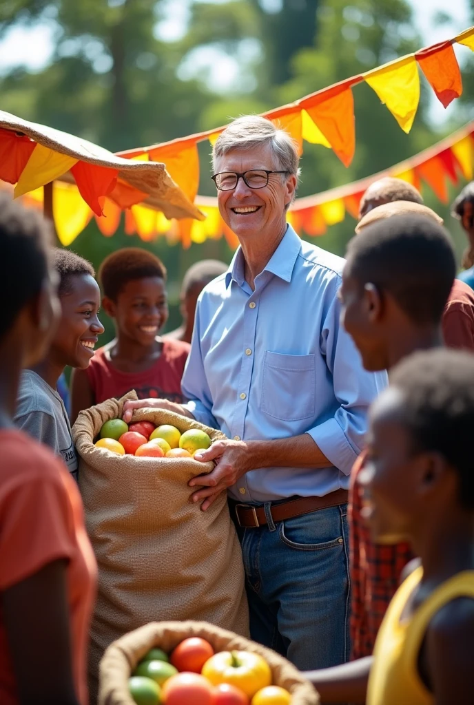 Bill Gates helping to village poor most people with food