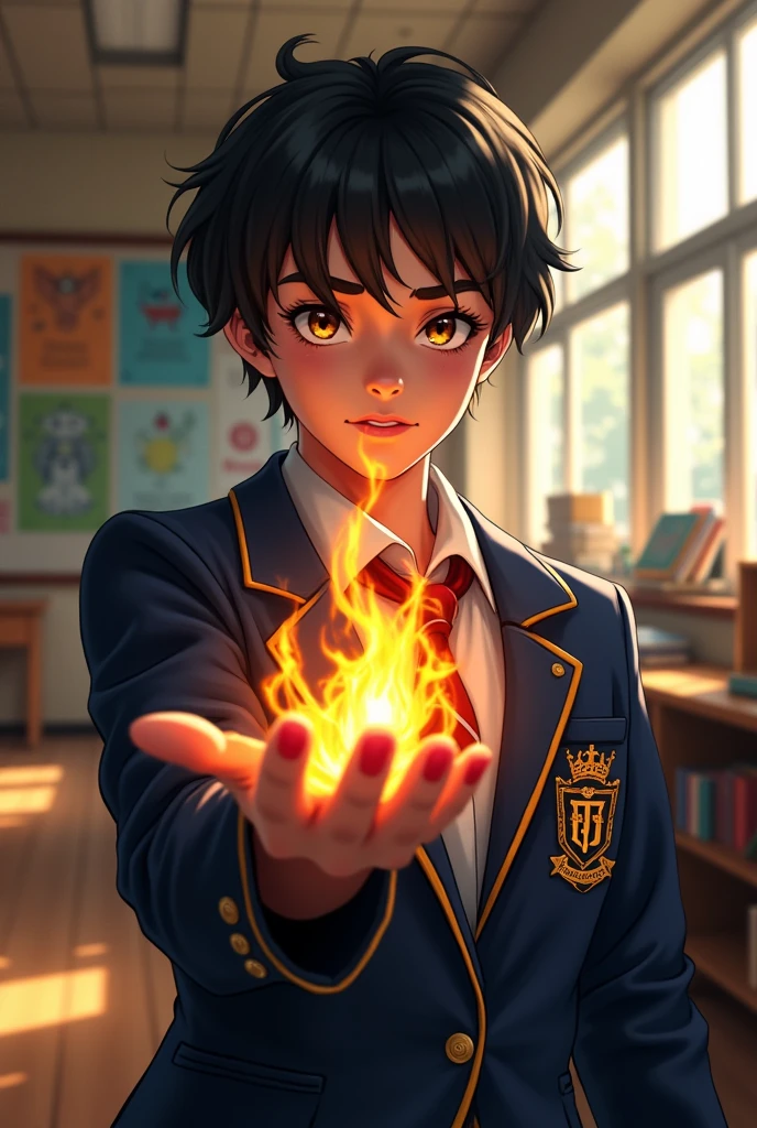 A high school student who uses fire magic