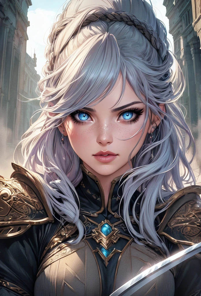 beautiful detailed girl with sword, highly detailed fantasy warrior woman, intricate sword fighting poses, dynamic action scene, cinematic lighting, dramatic fantasy effects, digital art, concept art, vibrant colors, epic atmosphere, (best quality,4k,8k,highres,masterpiece:1.2),ultra-detailed,(realistic,photorealistic,photo-realistic:1.37),anime,beautiful detailed eyes,beautiful detailed lips,extremely detailed eyes and face,long eyelashes