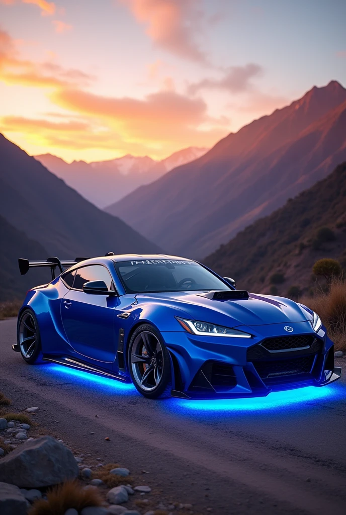 tuned car with lights in Peru
