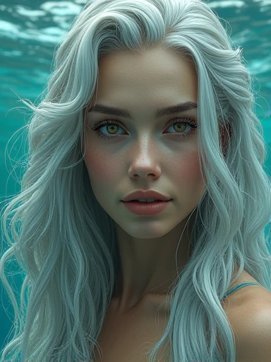 Full body shoot of stunnig beauty female poseidon, long hair, temple and water background, less clothes, perfect detailed face, detailed symmetric hazel eyes with circular iris, realistic, stunning realistic photograph, 3d render, octane render, intricately detailed, cinematic, trending on artstation, Isometric, Centered hipereallistic cover photo, awesome full color, hand drawn, dark, gritty, mucha, klimt, erte 12k, high definition, cinematic, neoprene, behance contest winner, portrait featured on unsplash, stylized digital art, smooth, ultra high definition, 8k, unreal engine 5, ultra sharp focus, intricate artwork masterpiece, ominous, epic, trending on artstation, by artgerm, h. r. giger and beksinski, highly detailed, vibrant, 8k