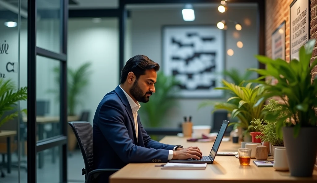 Indian working professional work at office