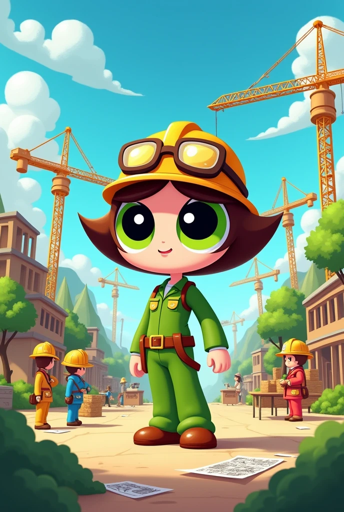 Acorn powerpuff girls as a civil engineer
