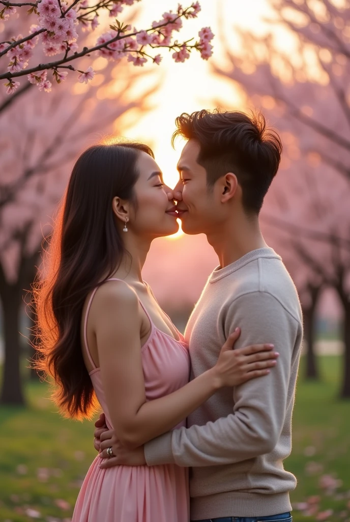 Couple asian kiss