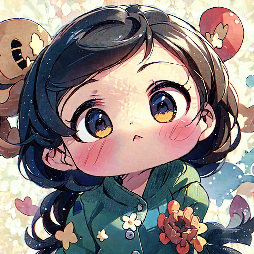 White background、Chibi Character、