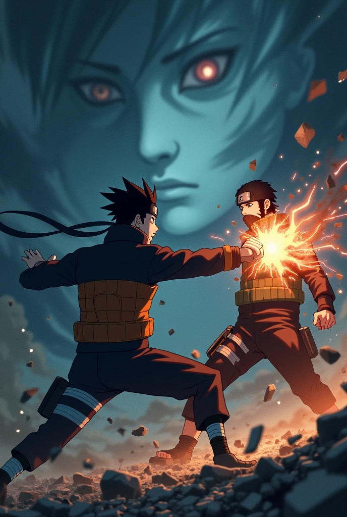 Obito fighting in Kakashi and seen of rin