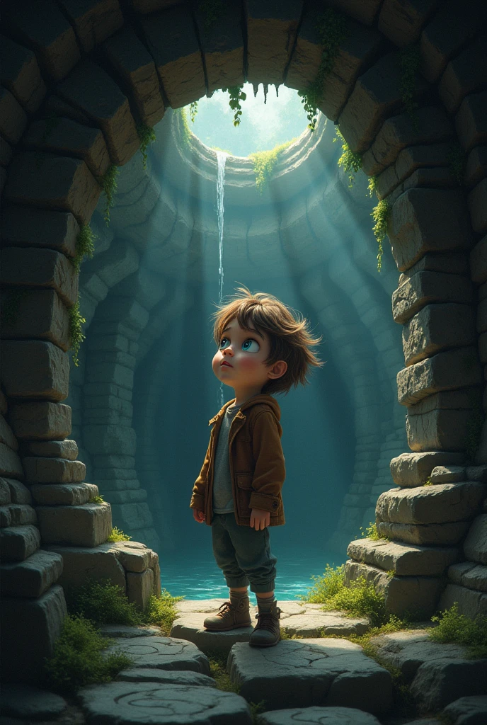 A boy under the well