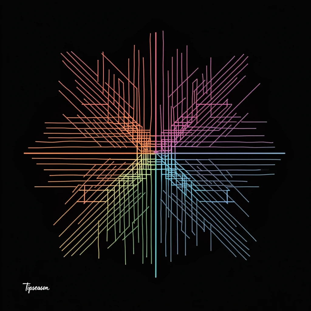 craft a design in square with an abstract grid texture. Design like tipseason. Choose harmonious colors and subtle variations in line thickness to create a refined and intriguing visual in black background for t shirt