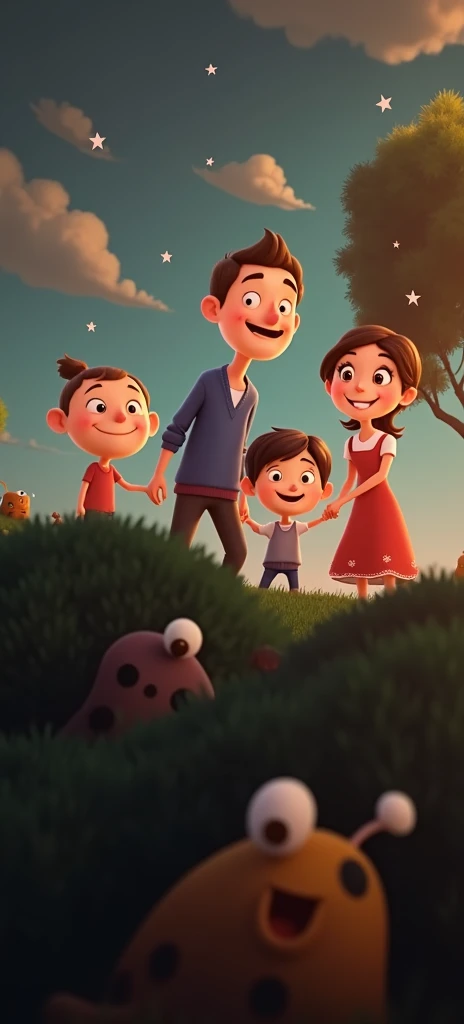 a Disney Pixar movie poster showing a white-skinned family.