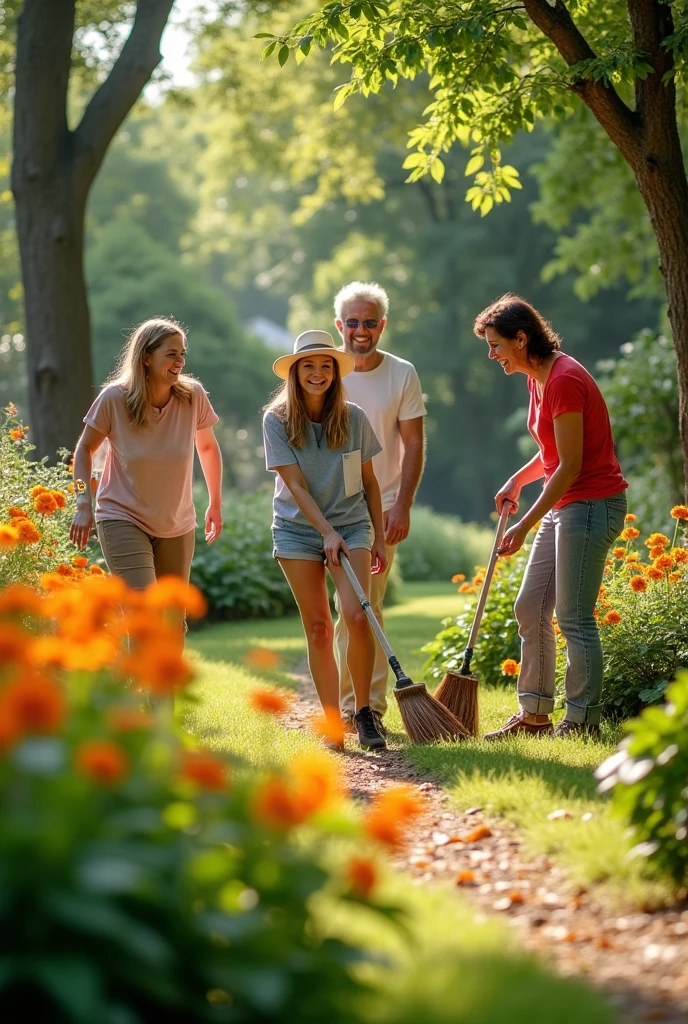 make people sweep the garden in a simple way