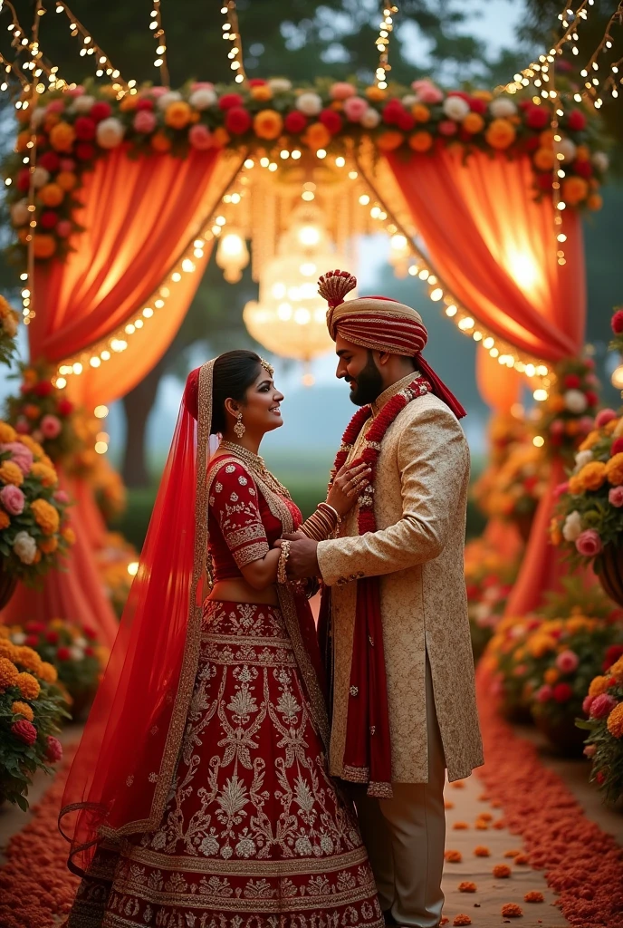 A luxurious hindu wedding of a couple