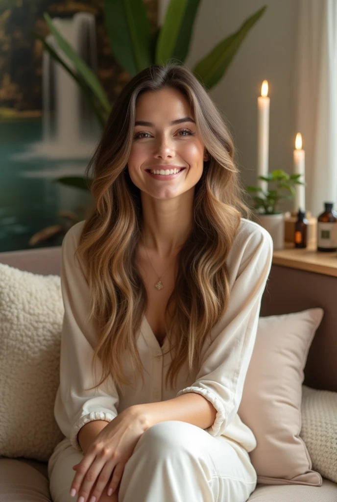 Virtual profile picture of a woman with relaxation articles for YouTube about relaxation and relaxation