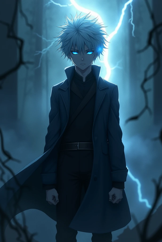 killua zoldyck with scary dark background