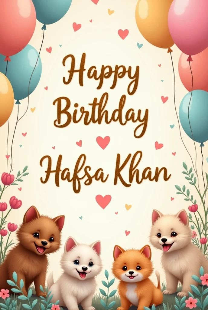 Make a birthday wishes card photo for my wife with cuteness type 
And put the name 
Subhan Khan ❤️ Hafsa Khan 