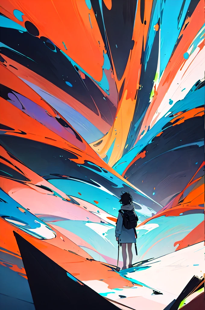 Person surrounded by negativity, masterpiece, 4k, artistic, abstract