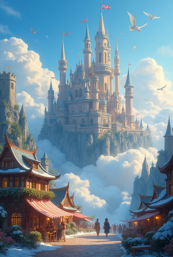 cloud , big city kingdom, cloud kingdom, big land, wind , fantasy wold,  fantasy town.