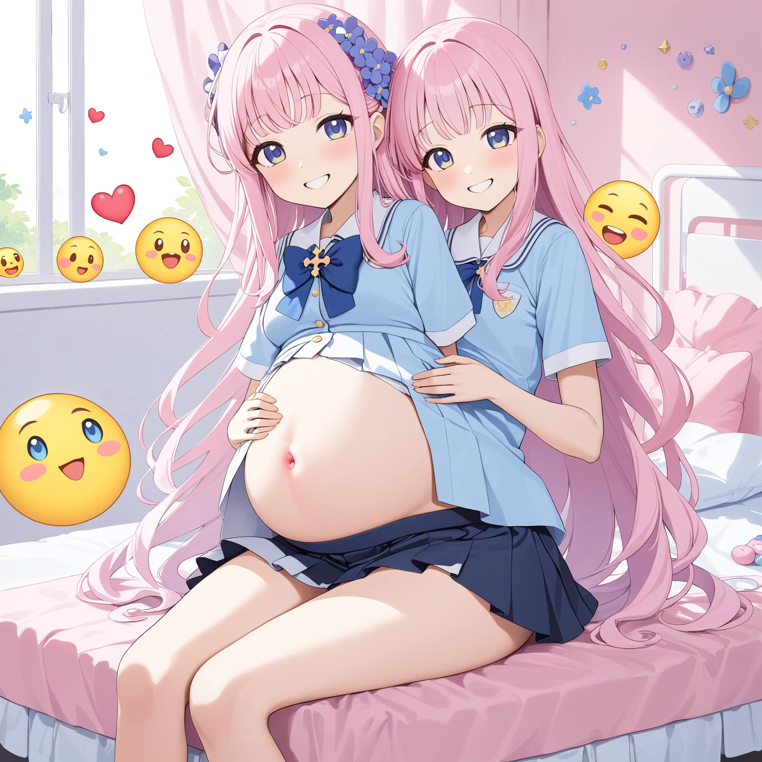 (perfect bodies),(perfect hair, face perfect), (((Bedrooms)))、(((flattering laughter)))、(((5 girls,pregnant woman))),master piece,fulcolor, high school girls, ((I will show you the perfect and erotic hip and pink vagina)),beautiful thigh,low angles:1.4,masutepiece, Best Quality, Highly detailed,((Plump buttocks)),Beautiful smile,Colossal tits,Commuting to school,,Fornication,((emphasis on the buttocks)),colorful,((stare to viewer)), ((love to viewer)),((orgasm)),((orgasmic spasm)),(((vagina,nipple,nude))),severe convulsions,