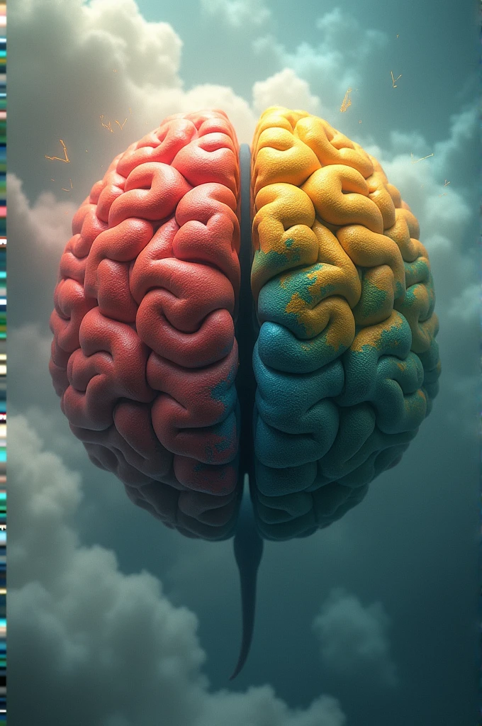 Brain in four halfs
