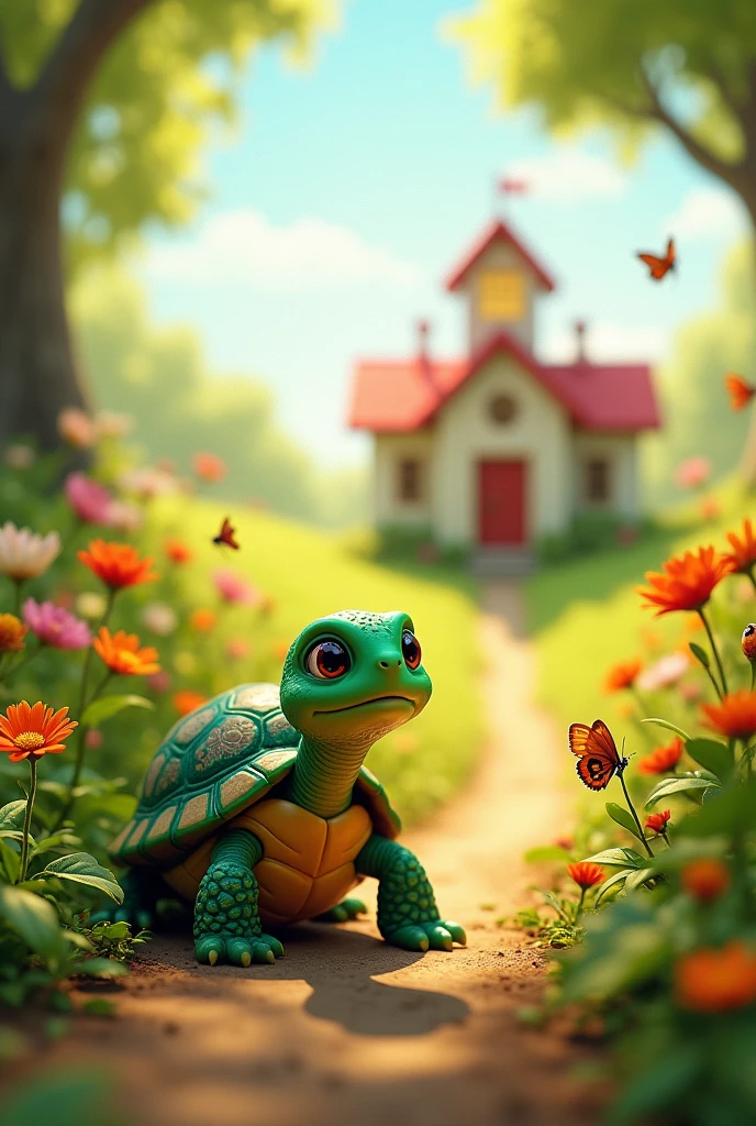 a little turtle was very curious about kindergarten for a children's book