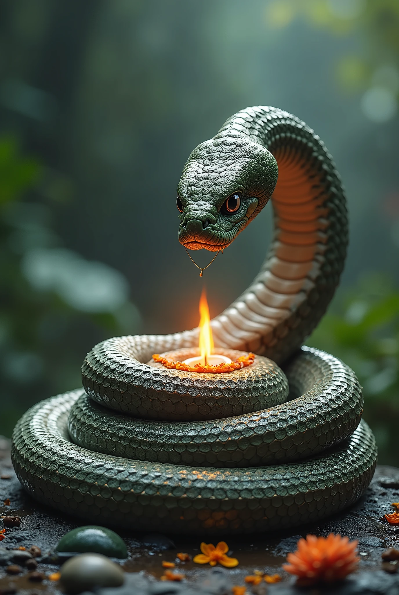 A snak with shiv ling at nag panchami