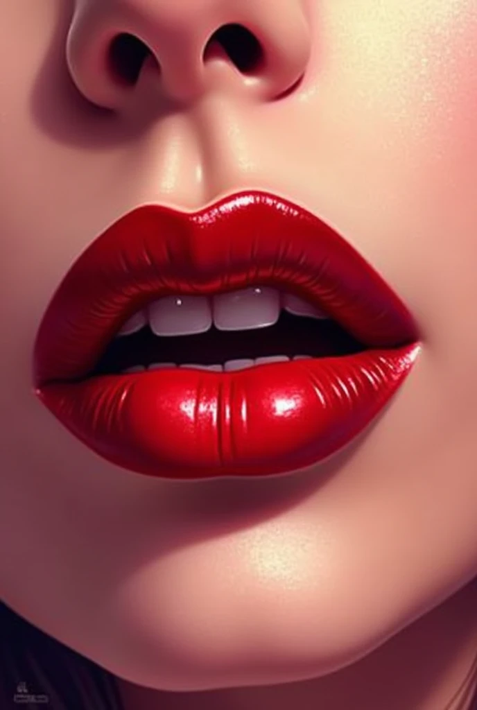 Red lipstick drawing