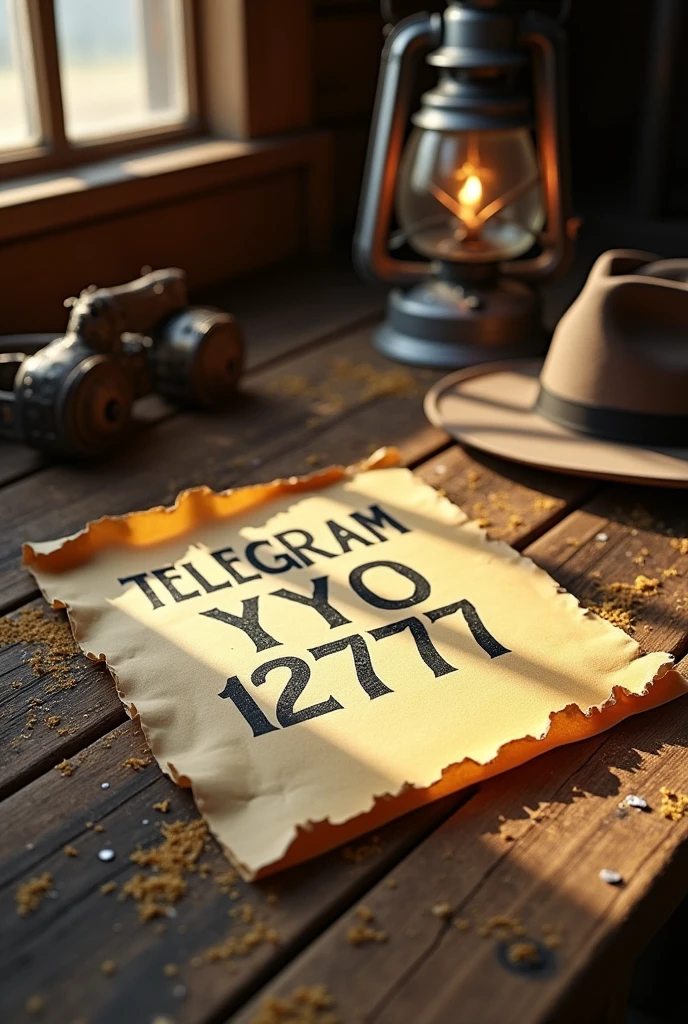 I want an old paper, from the old west that says TELEGRAM YYO12777