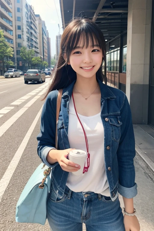 beautiful girl、student、headphone、I can't hate her、animation、smile、On my way home after a part-time job、