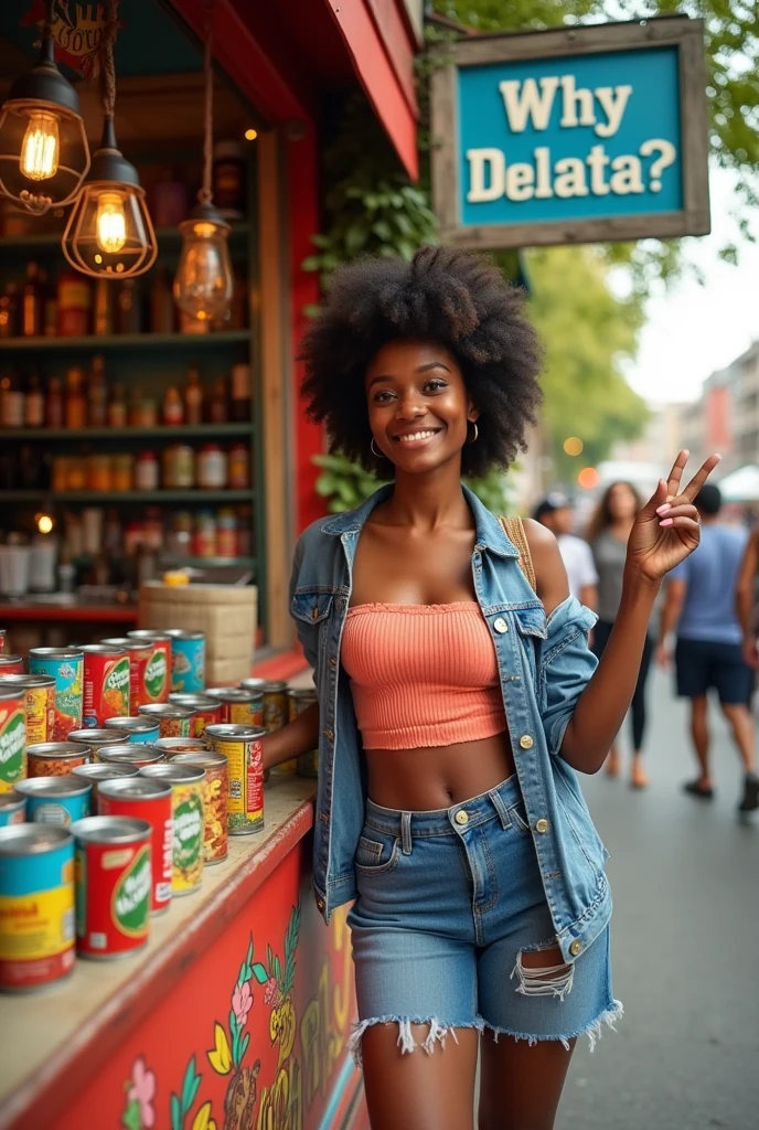 Black woman. Brown skin. Long flowing black hair. Flower styled dress. Standing and smiling with male friends. Coming back from a lecture hall. Book in hand. Ultra high quality