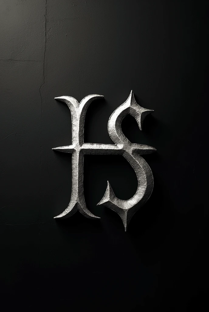 Draw a logo that has the letter H and the letter S in a simple gothic way