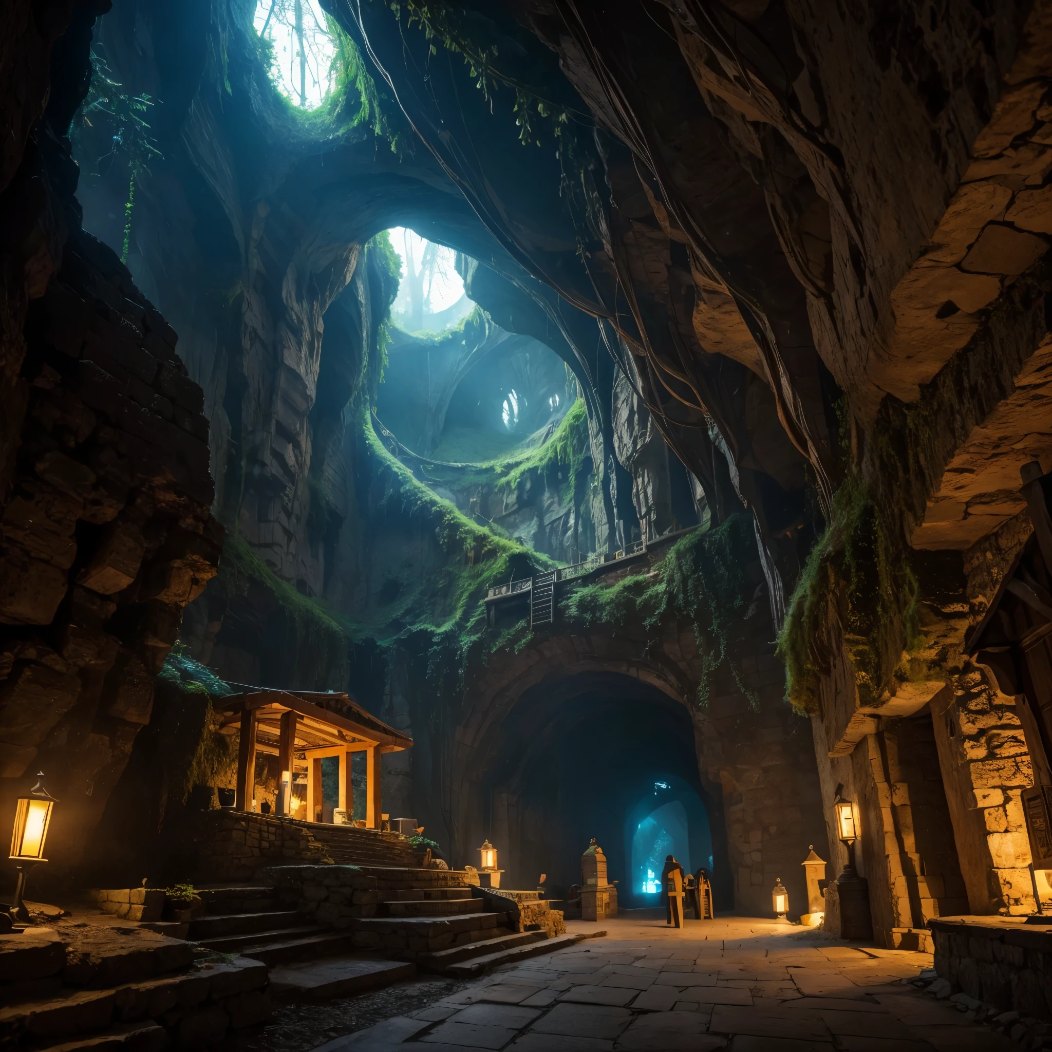 Underground City In Hidden Of Mountain, Elves City