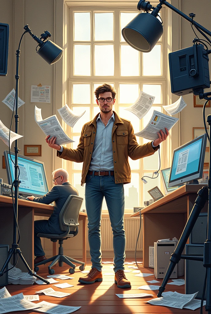 drawing about handling media
Male