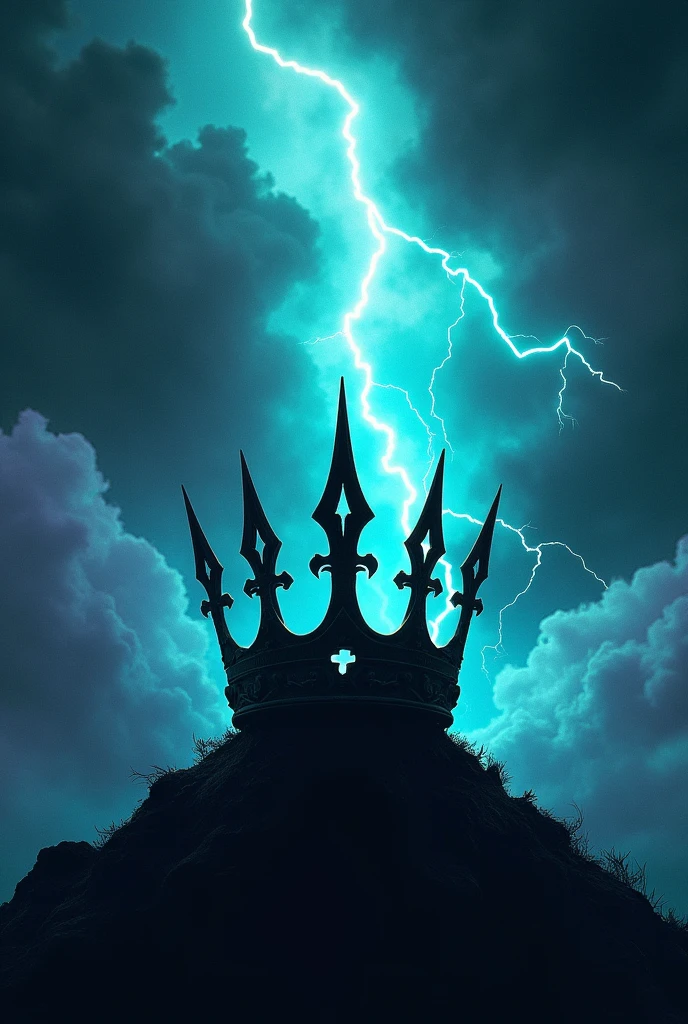 Make me an Dauntless theme photo banner with a shadow of a crown