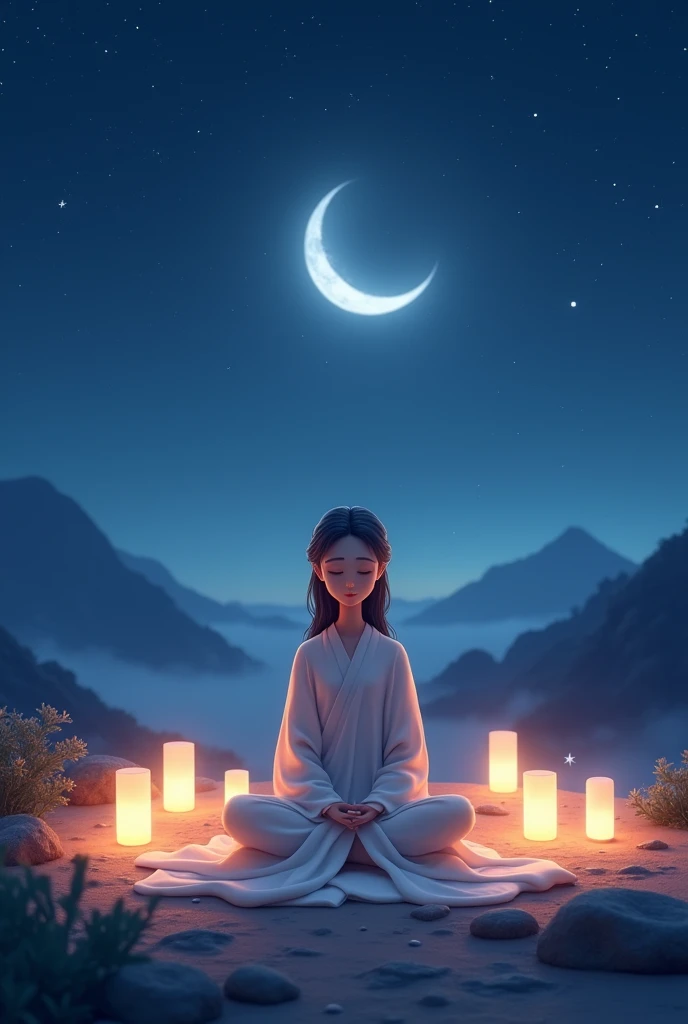 Profile image for a relaxation and relaxation YouTube channel, at night
